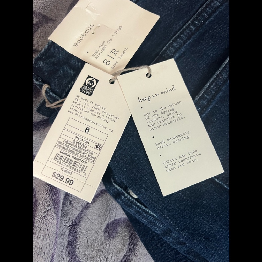 (Final Price) Women’s High Rise Boot Cut  Blue Jeans - Picture 2 of 2